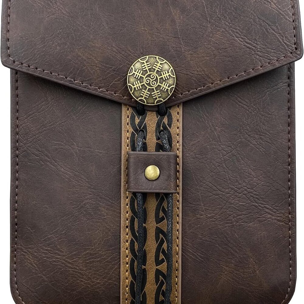 Vintage Medieval Faux Leather Belt Bag, Retro Middle Ages Belt Pouch Waist bag,